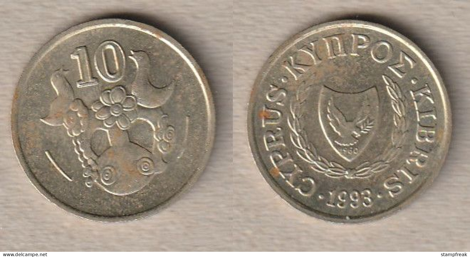 02417) Zypern, 10 Cents 1993 - Chypre