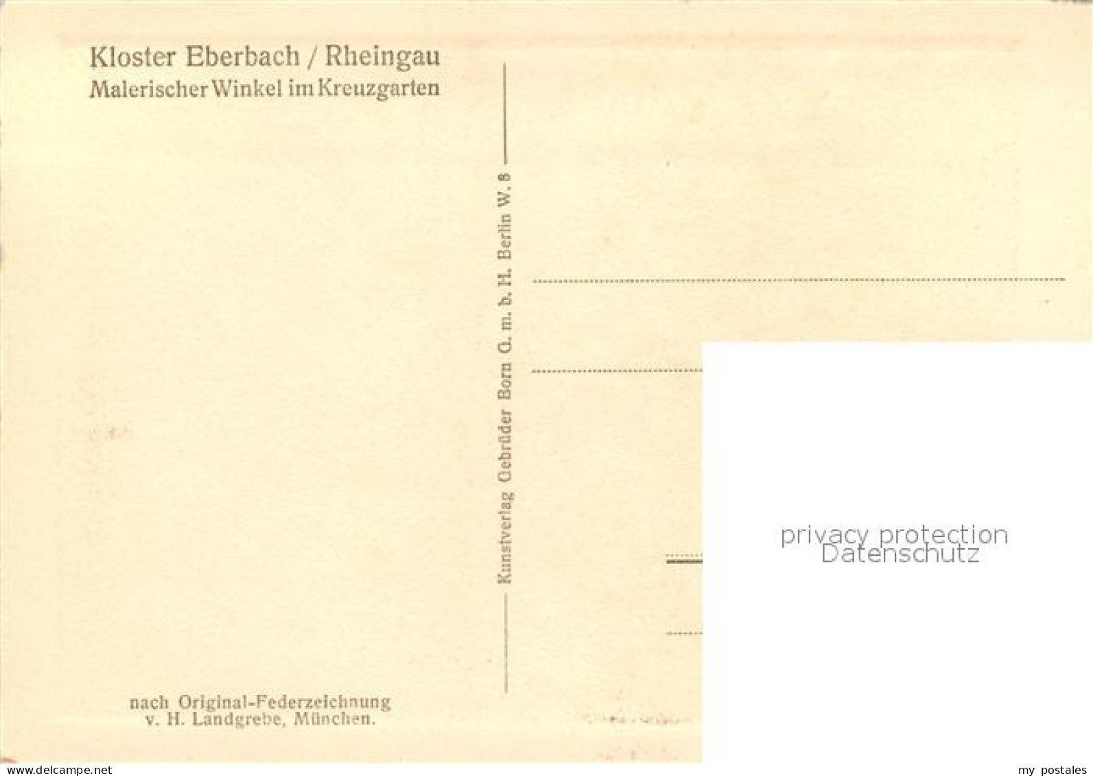 73109605 Eberbach Rheingau Malerischer Winkel Im Kreuzgarten Federzeichnung Eber - Eltville