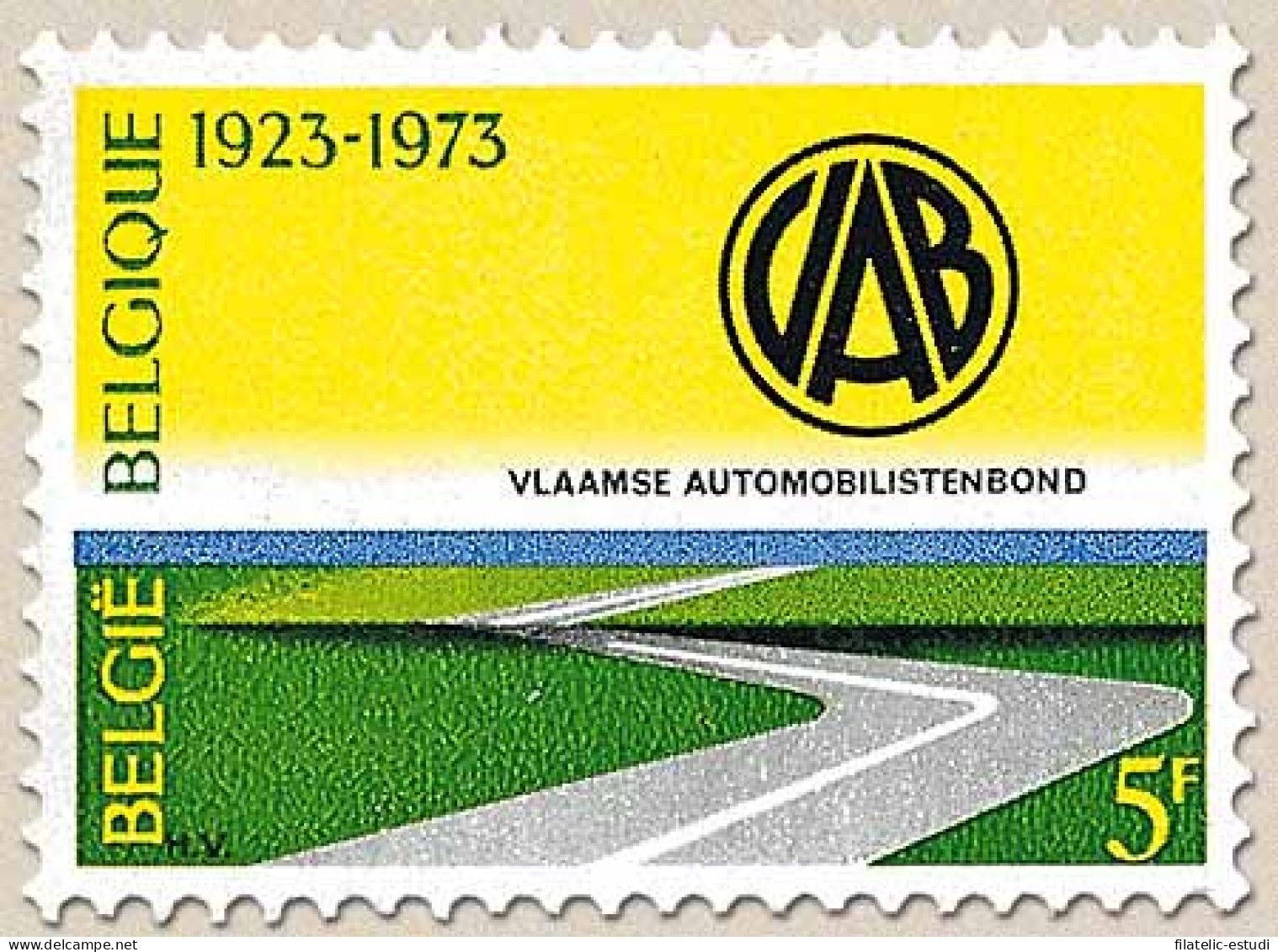 Bélgica - 1682 - 1973 50º Aniv. De Vlaamse Automobilistenbond Lujo - Other & Unclassified