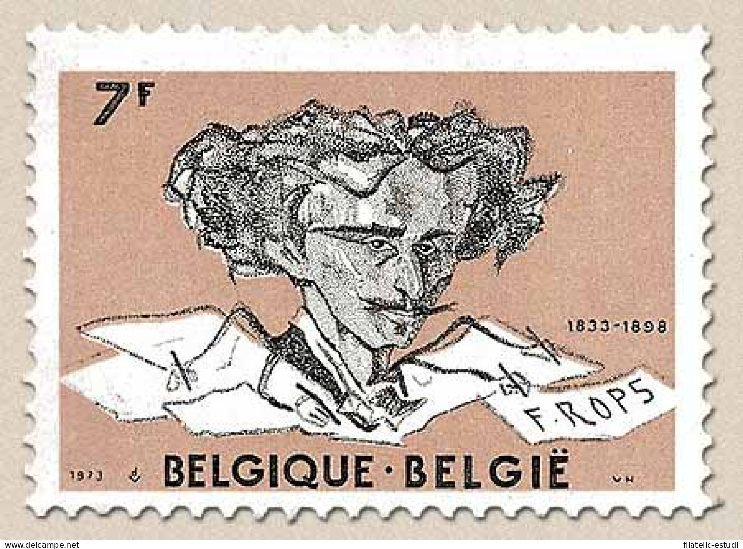 Bélgica - 1688 - 1973 75º Aniv. Muerte Del Pintor F. Rops Lujo - Otros & Sin Clasificación