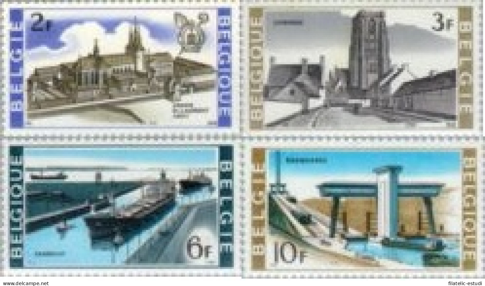 Bélgica - 1466/69 - 1968 Viejos Edificios Y Obras Modernas Lujo - Andere & Zonder Classificatie