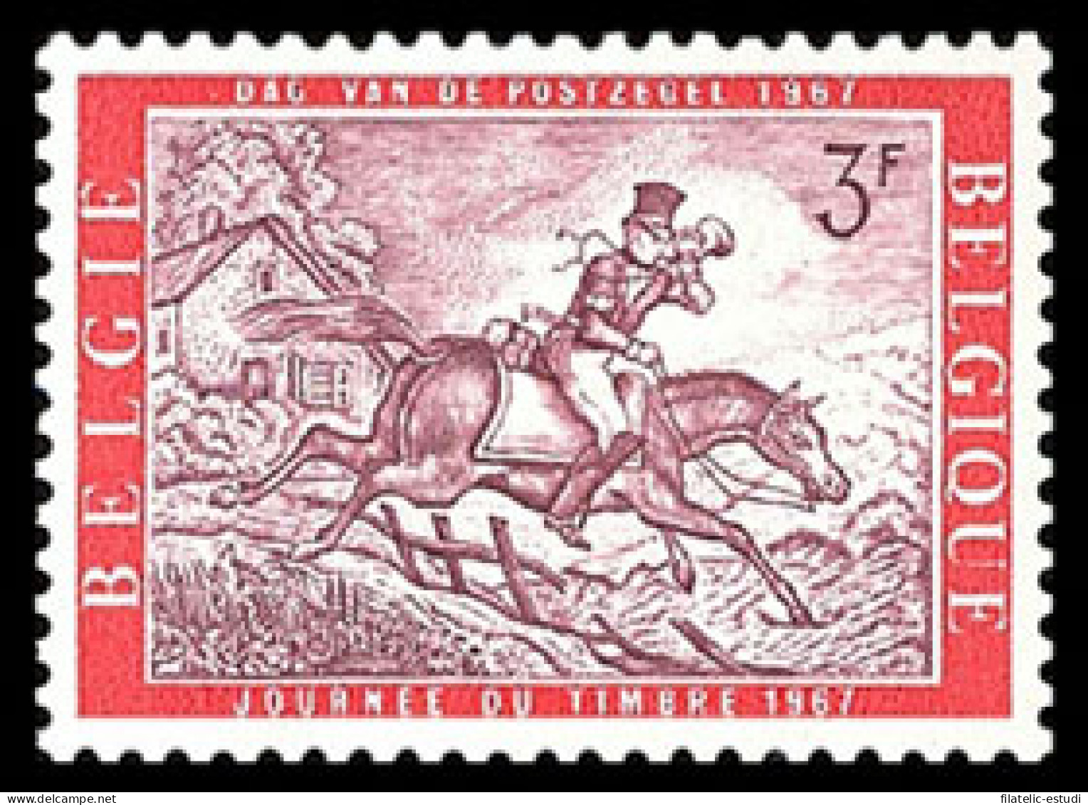 FAU5/S Bélgica Belgium  Nº 1413   1967   Día Del Sello Correo A Caballo Lujo - Otros & Sin Clasificación