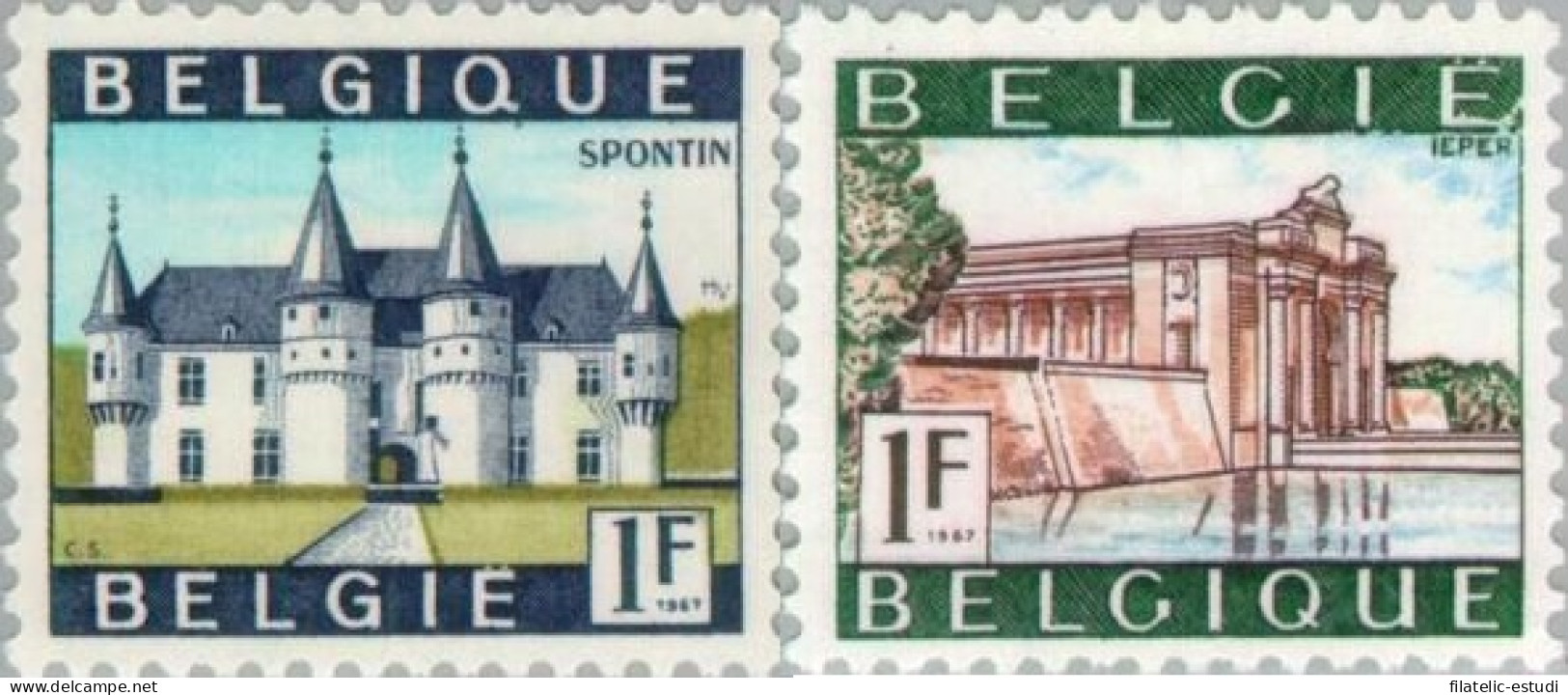 Bélgica - 1423/24 - 1967 Serie Turística Edificios  Lujo - Otros & Sin Clasificación