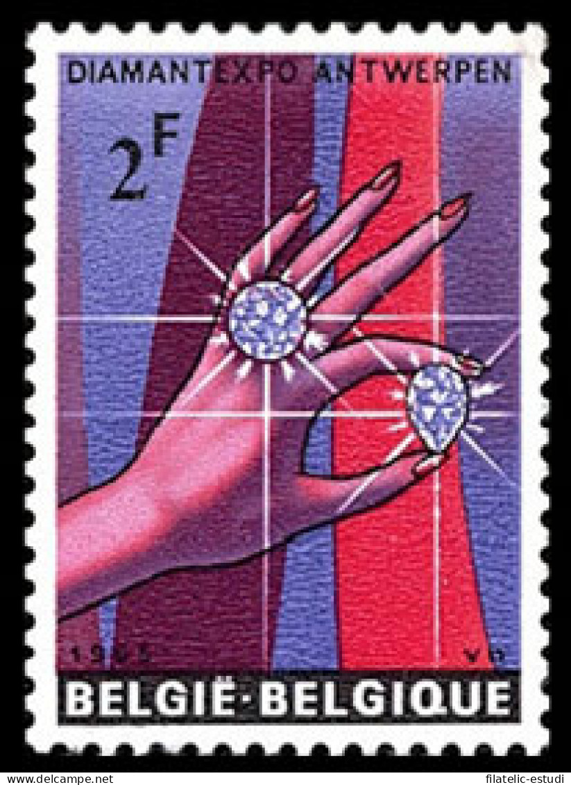 Bélgica - 1314 - 1965 Expo. De Diamantes Amberes Mano Con Diamantes Lujo - Autres & Non Classés