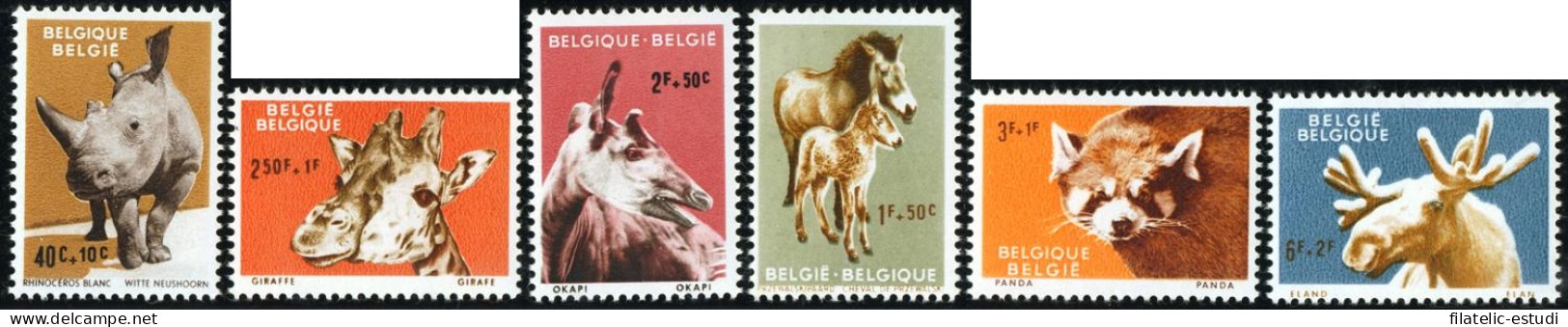 FAU1 Bélgica Belgium  Nº 1182/87  1961  Fauna Animales Del Zoo De Amberes Lujo - Andere & Zonder Classificatie