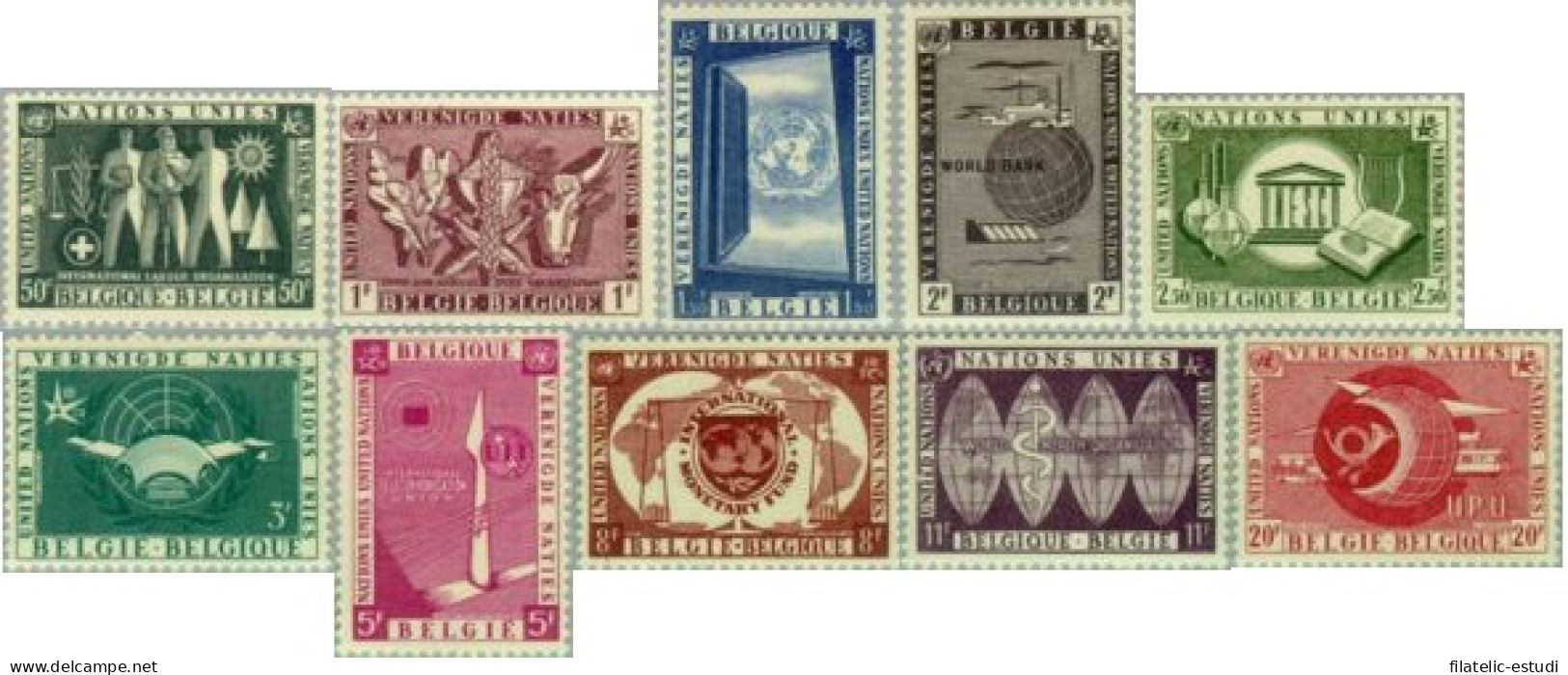 Bélgica - 1053/62 - 1958 Expo. Universal De Bruselas Serie Naciones Unidas Luj - Otros & Sin Clasificación