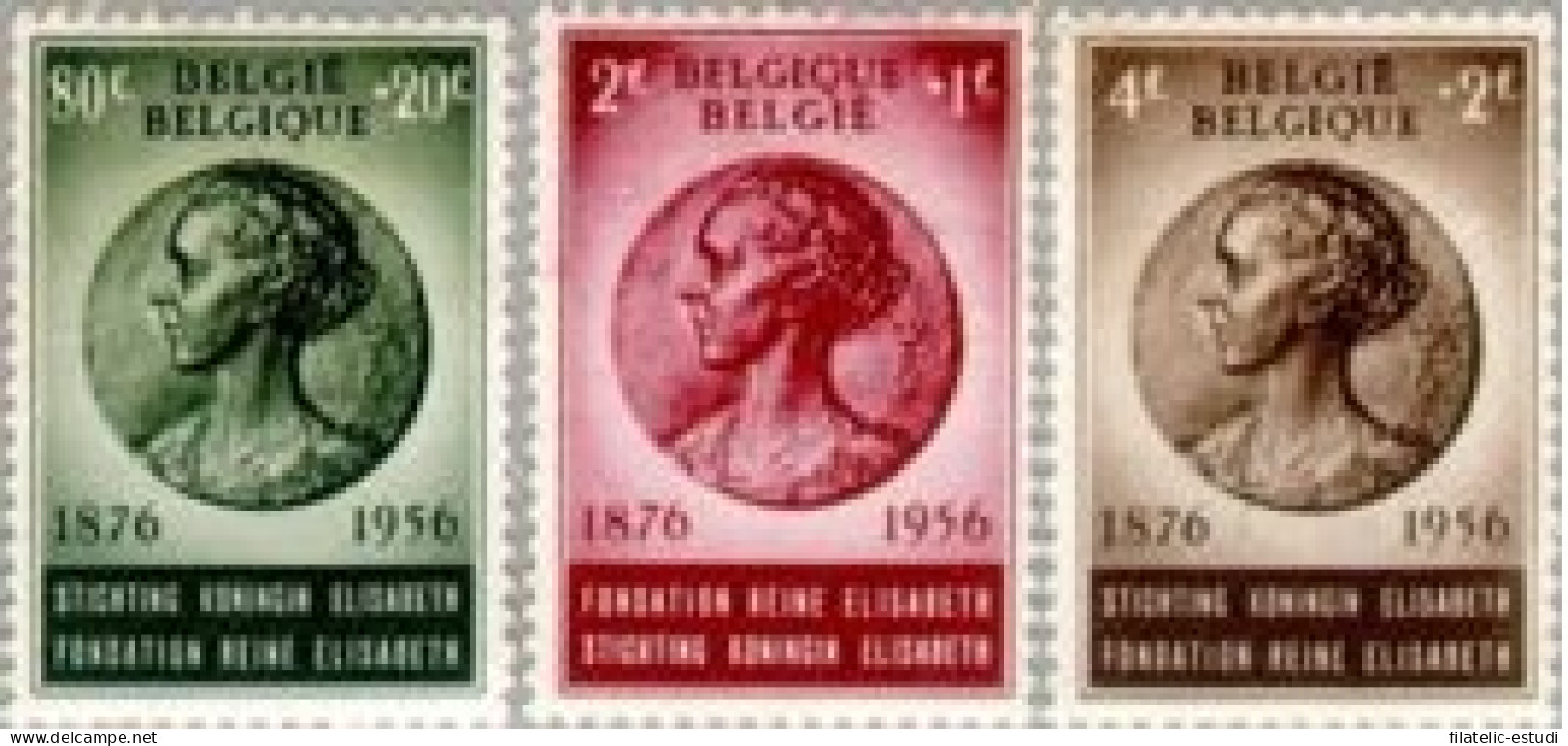 Bélgica - 991/93 - 1956 80º Aniv. De La Reina Elisabeth Lujo - Sonstige & Ohne Zuordnung