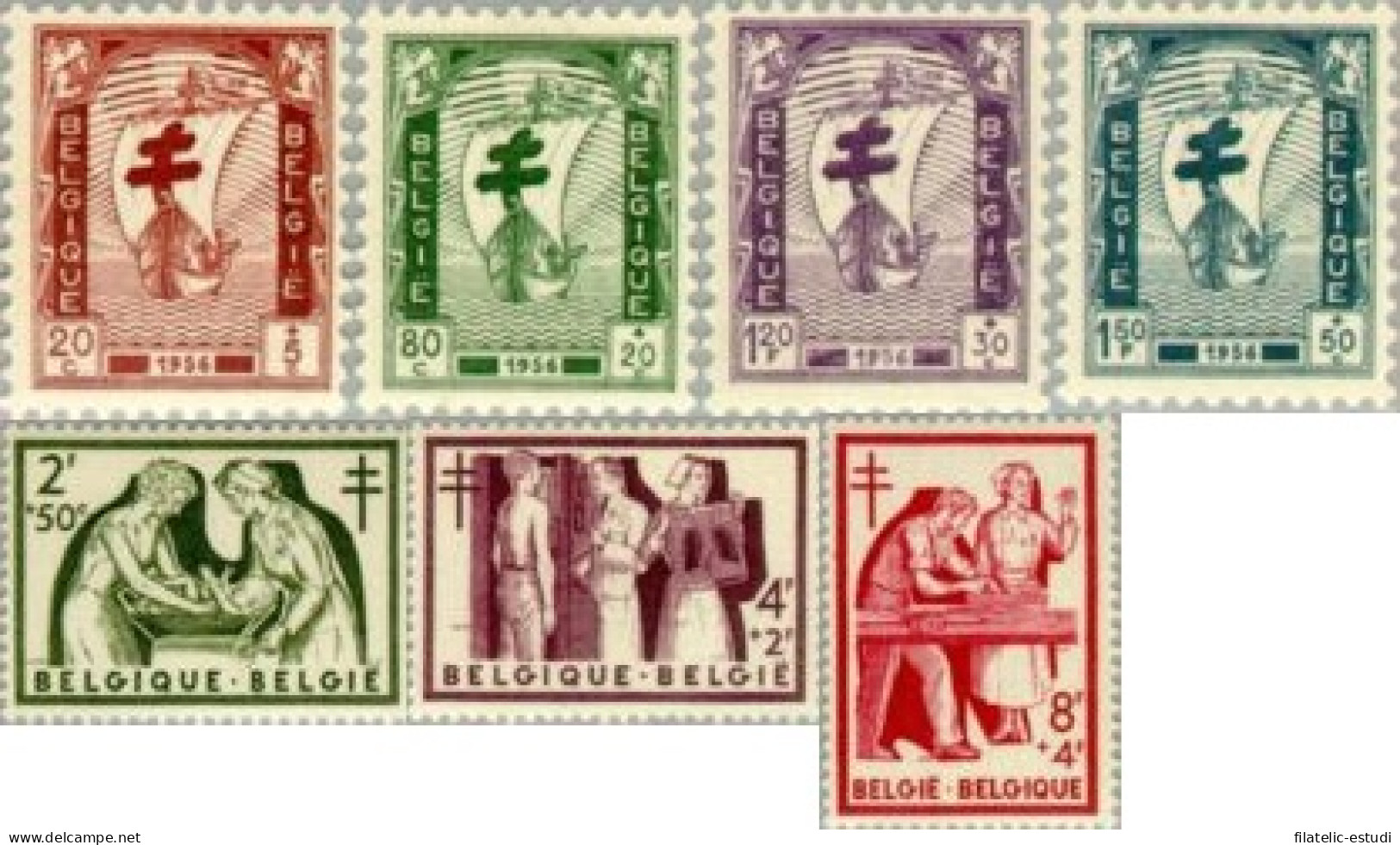 TEN/S Bélgica Belgium  Nº 998/04   1956  Obras Antituberculosis Lujo - Other & Unclassified