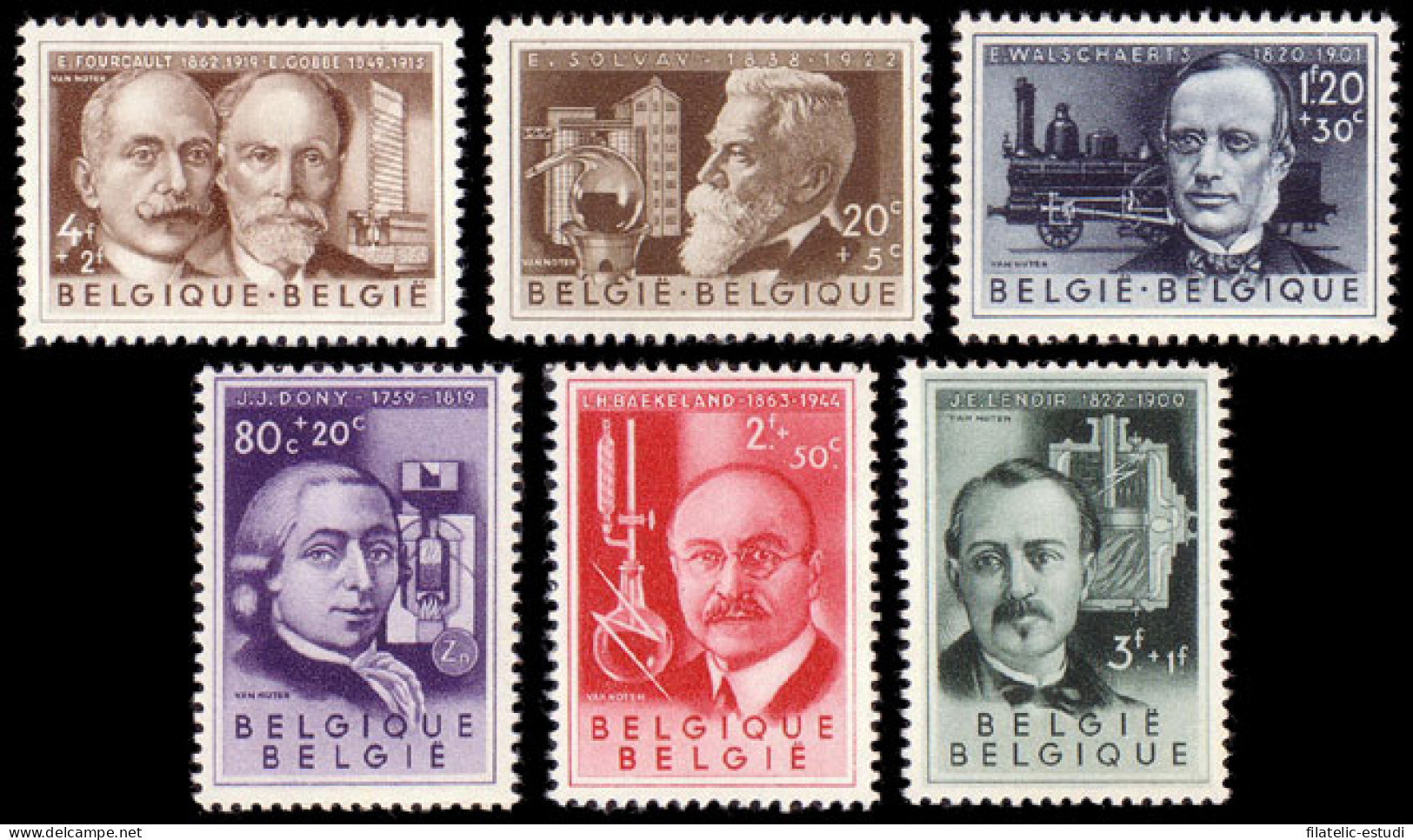 Bélgica - 973/78 - 1955 Serie Inventores Lujo - Other & Unclassified