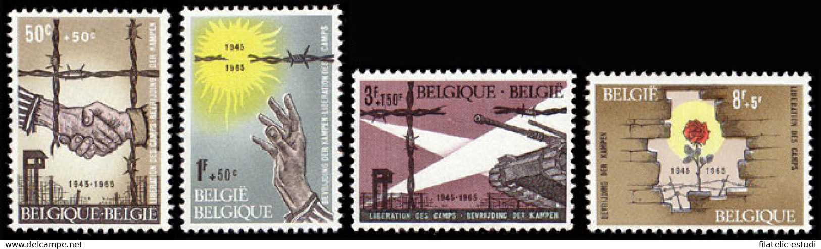 Bélgica - 1329/32 - 1965 20º Aniv. Liberación De Los Campos Lujo - Autres & Non Classés