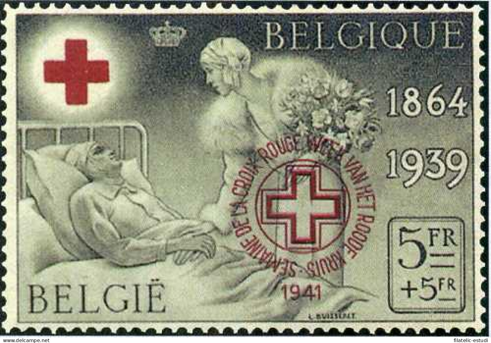 Bélgica - 582B - 1941 Feria Filatélica De Bruselas Sello De 1939 Cruz Roja MNH - Andere & Zonder Classificatie