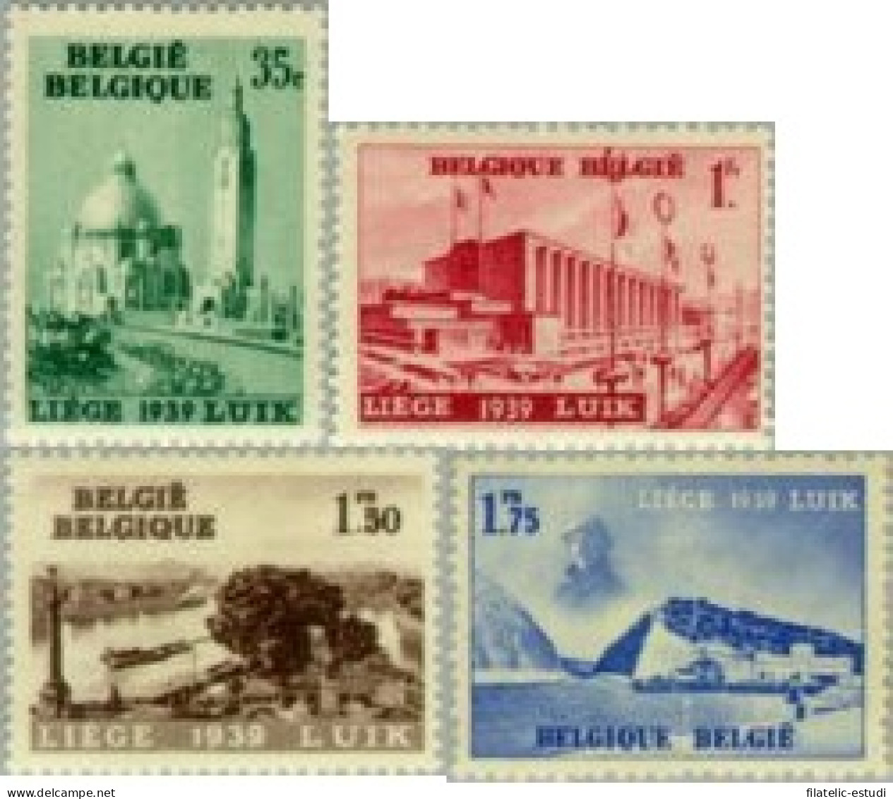 Bélgica - 484/87 - 1938 Exposición De Lieja Edificios Paisajes Lujo - Autres & Non Classés