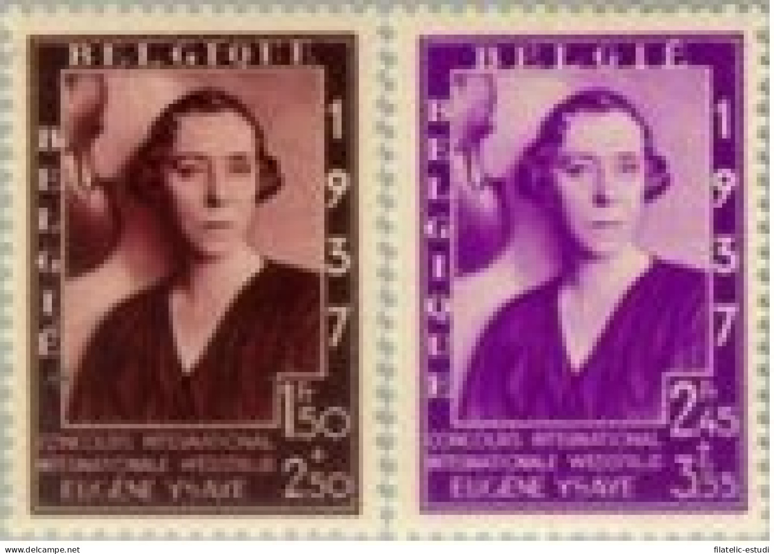 Bélgica - 457A/57B - 1937 Reina Elisabeth Lujo - Autres & Non Classés