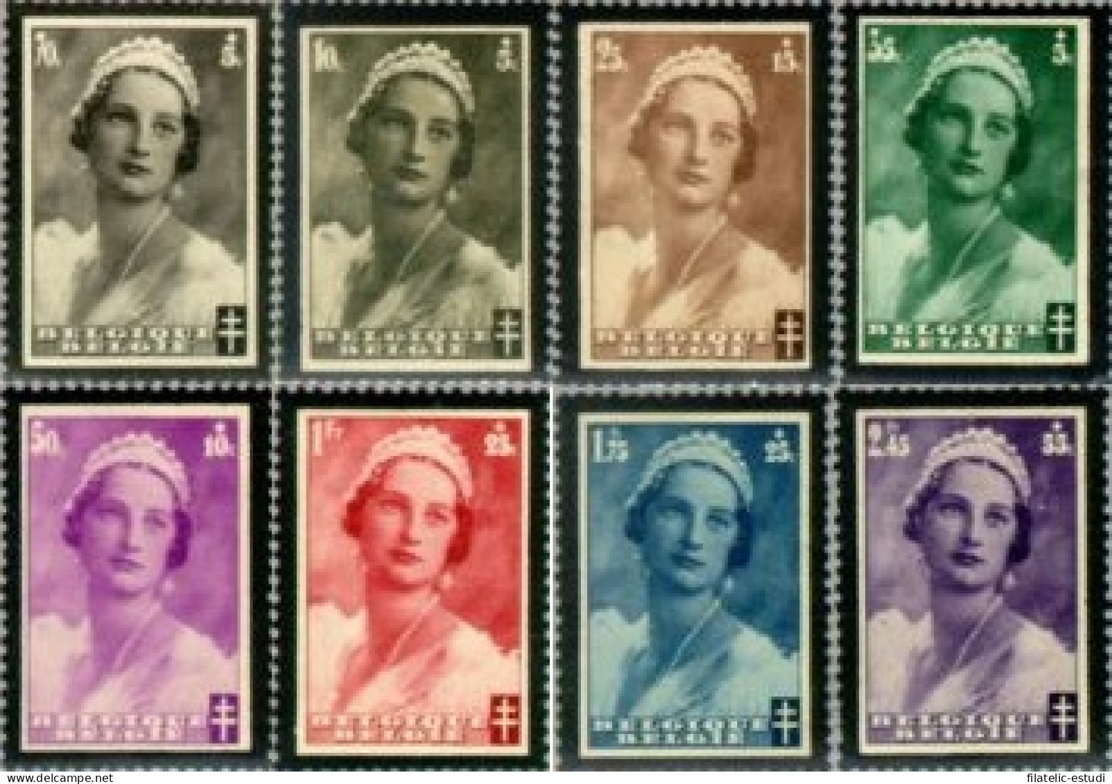 Bélgica - 411/18 - 1935 Muerte De La Reina Astrid Lujo - Altri & Non Classificati