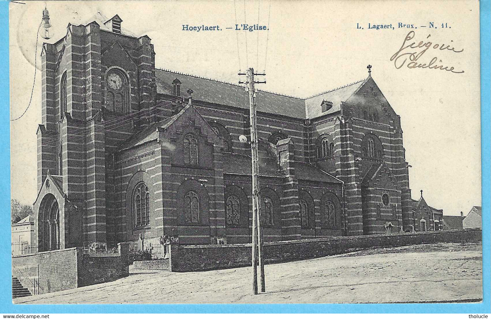 Hoeylaert-Hoeilaart-1907-Sint-Clemenskerk-Eglise Saint-Clément -Begraafplaats-Cimetière-UItg.L.Lagaert ,Bruxelles - Höilaart