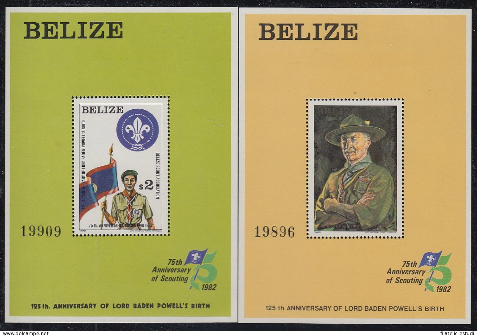 Belize HB 20/21 1982 125 Aniversario Del Nacimiento De Lord Baden Powells MNH - Belize (1973-...)