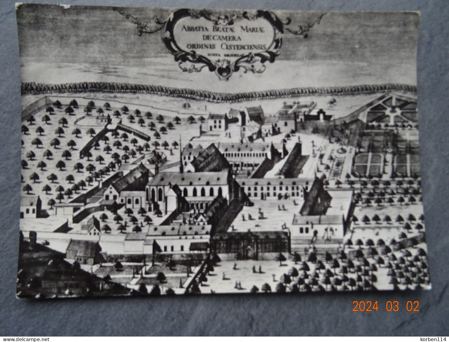 VUE A VOL D'OISEAU DE L'ABBAYE DE LA CAMBRE 1734 - Parks, Gärten