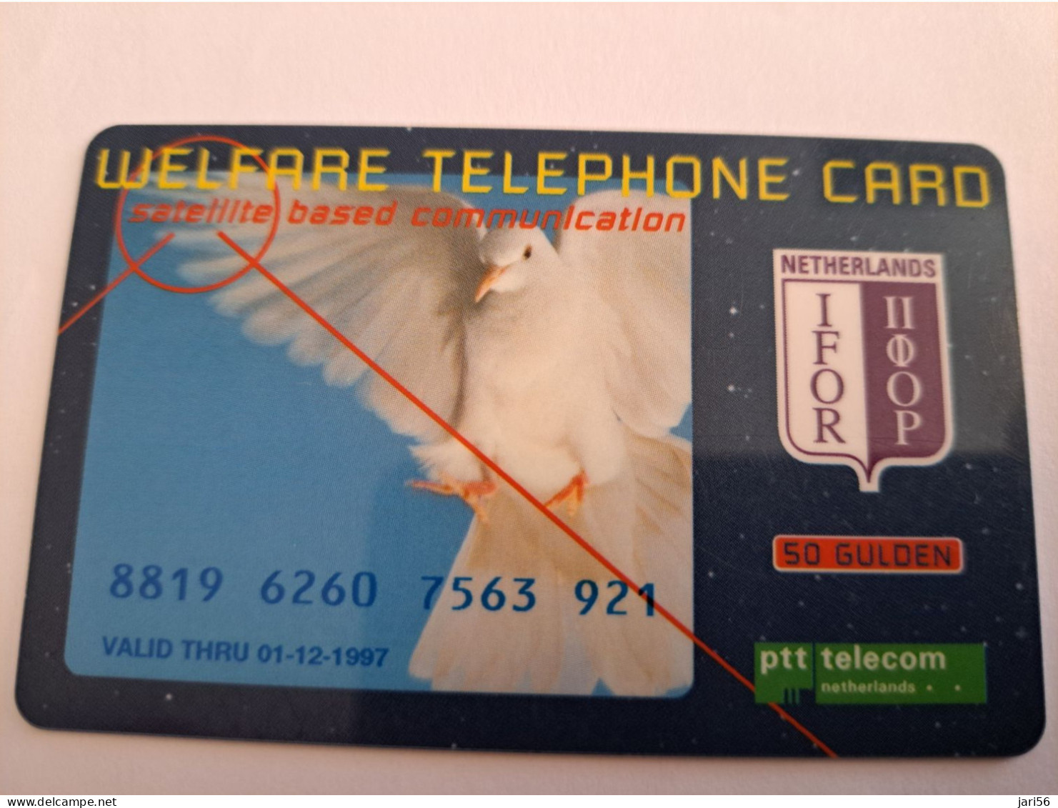 NETHERLANDS  WELFARE /IFOR/MILITAIR CARD /50 GUILDERS / PIGEON/ UNITED NATIONS / VERBINDING /1 TELEFOON  **16379 ** - Andere & Zonder Classificatie