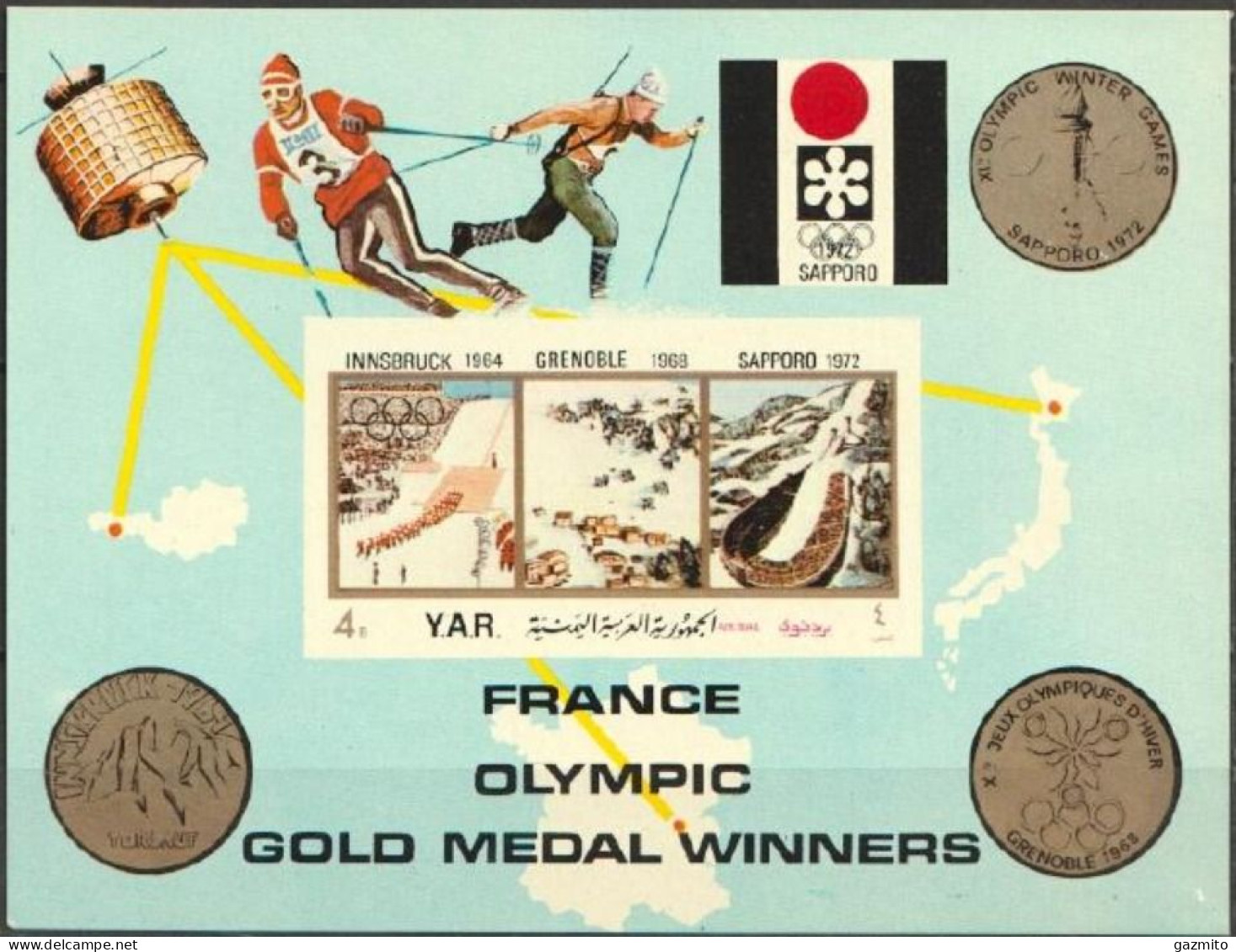 Yemen 1972, Olympic Games In Sapporo, BF IMPERFORATED - Jemen