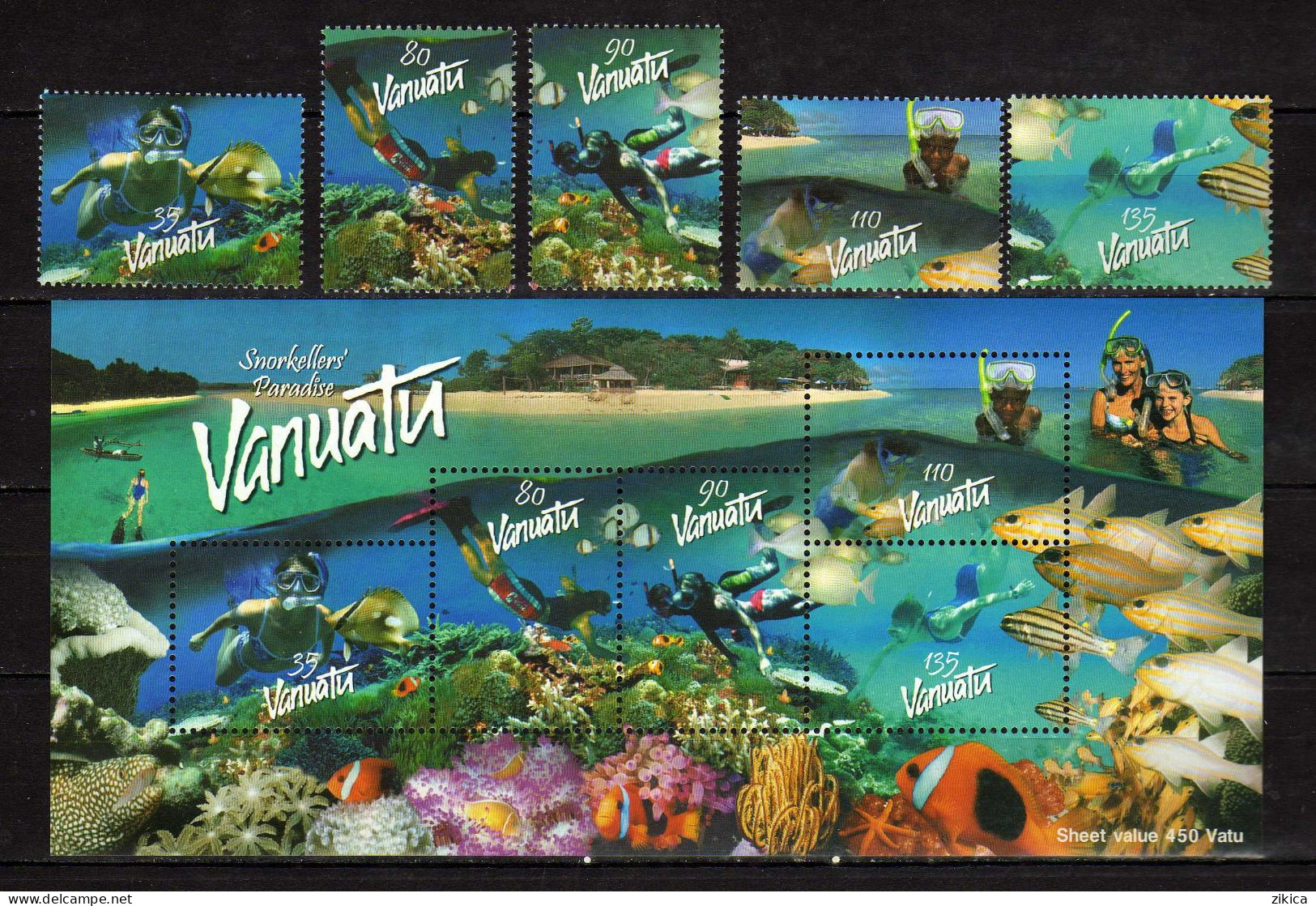 Vanuatu - 2003 Snorkelling. PLONGEE SOUS-MARINE.stamps And M/S. MNH** - Vanuatu (1980-...)