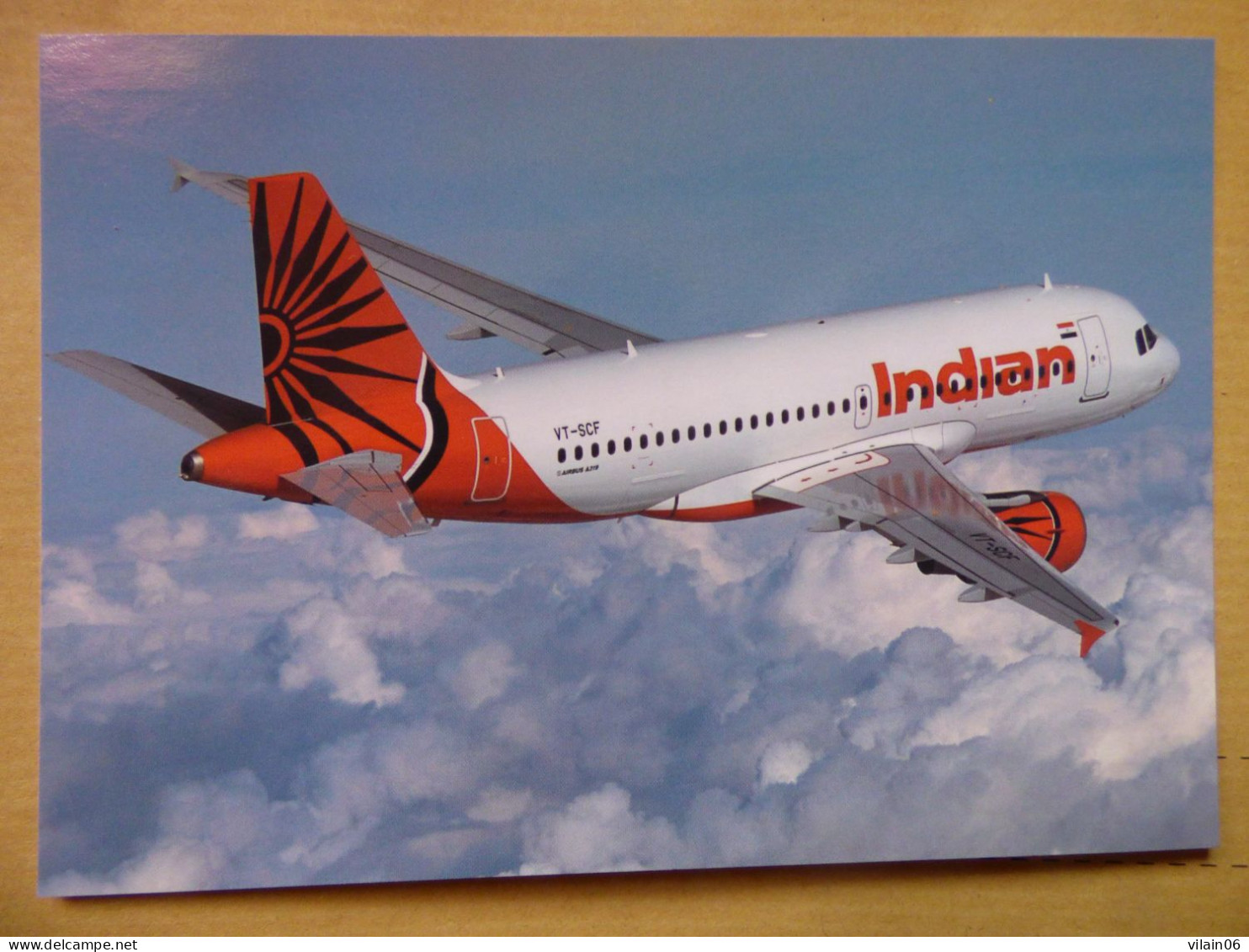 INDIAN  AIRBUS A 319   AIRLINES ISSUE / CARTE DE COMPAGNIE - 1946-....: Era Moderna