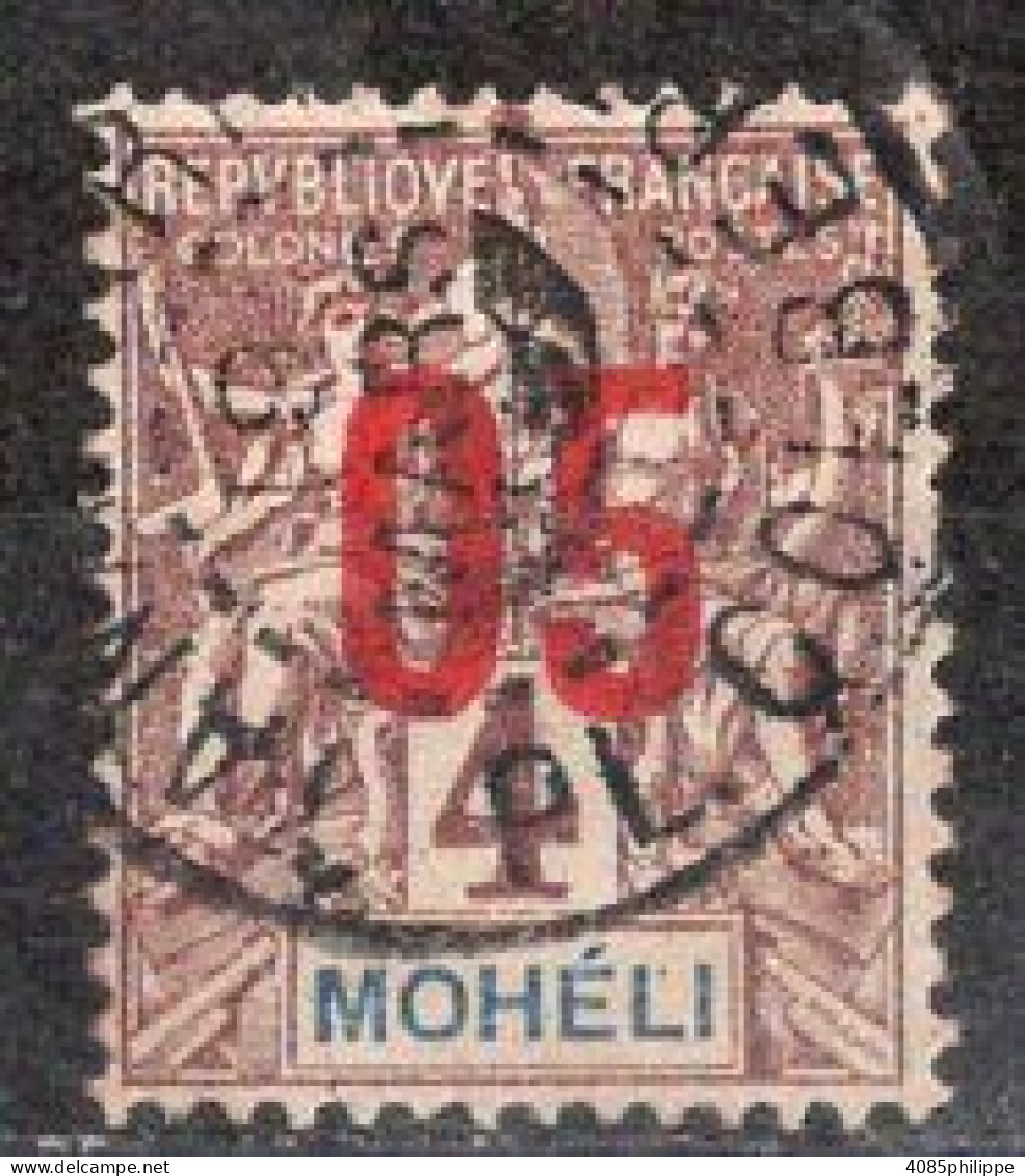 MOHELI Timbre-poste N°17 Oblitéré  1 Dent Courte à Droite Cote 2€50 - Used Stamps