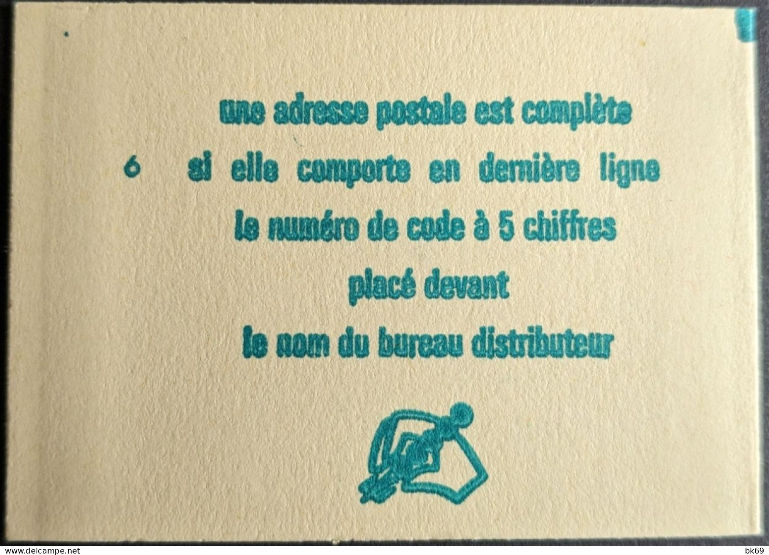 Variété 1893-C1** Tirets / Pointillés ABSENT Conf.6 Béquet 0.80c Vert Carnet Fermé - Moderne : 1959-...