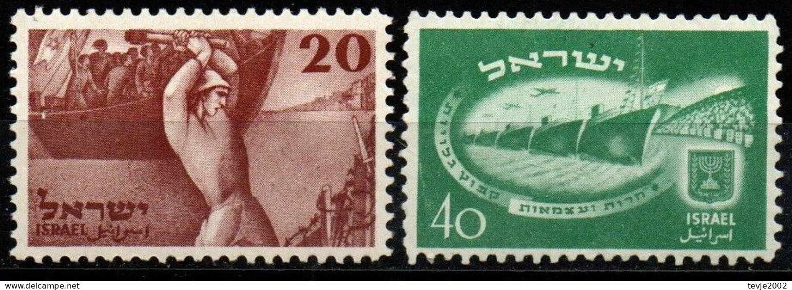 Israel 1950 - Mi.Nr. 30 - 31 - Postfrisch MNH - Ongebruikt (zonder Tabs)