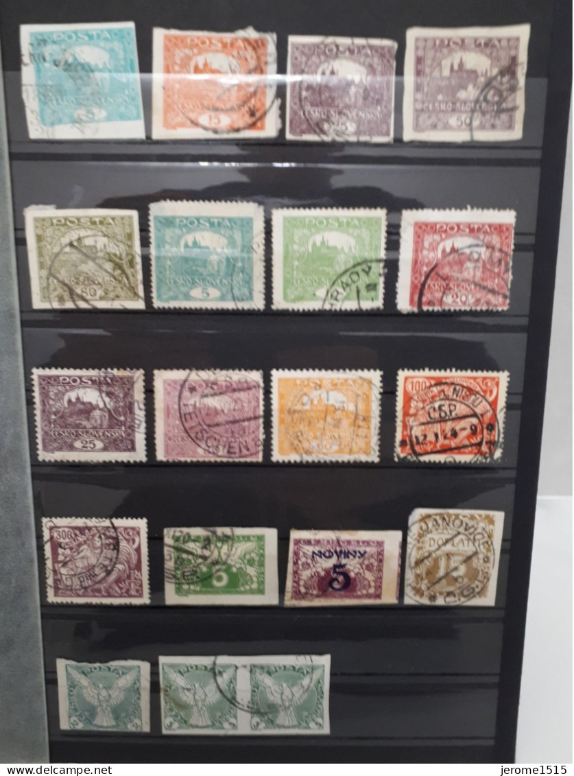 Timbres Tchécoslovaquie :  1919 - 1920 Yt N° 4, 7, 11, 15, 16, 29, 31, 32, 33... & - Oblitérés