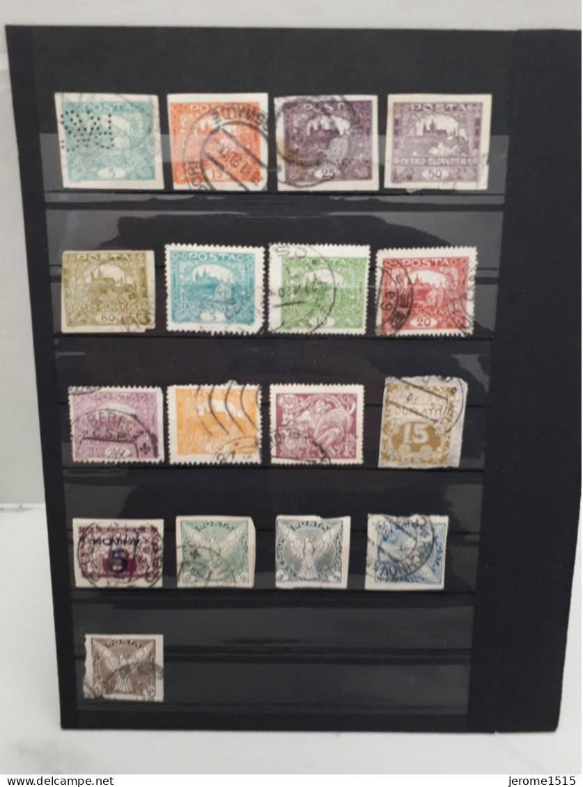 Timbres Tchécoslovaquie :  1919 - 1920 Yt N° 4, 7, 11, 15, 16, 29, 31, 32, 33... & - Used Stamps