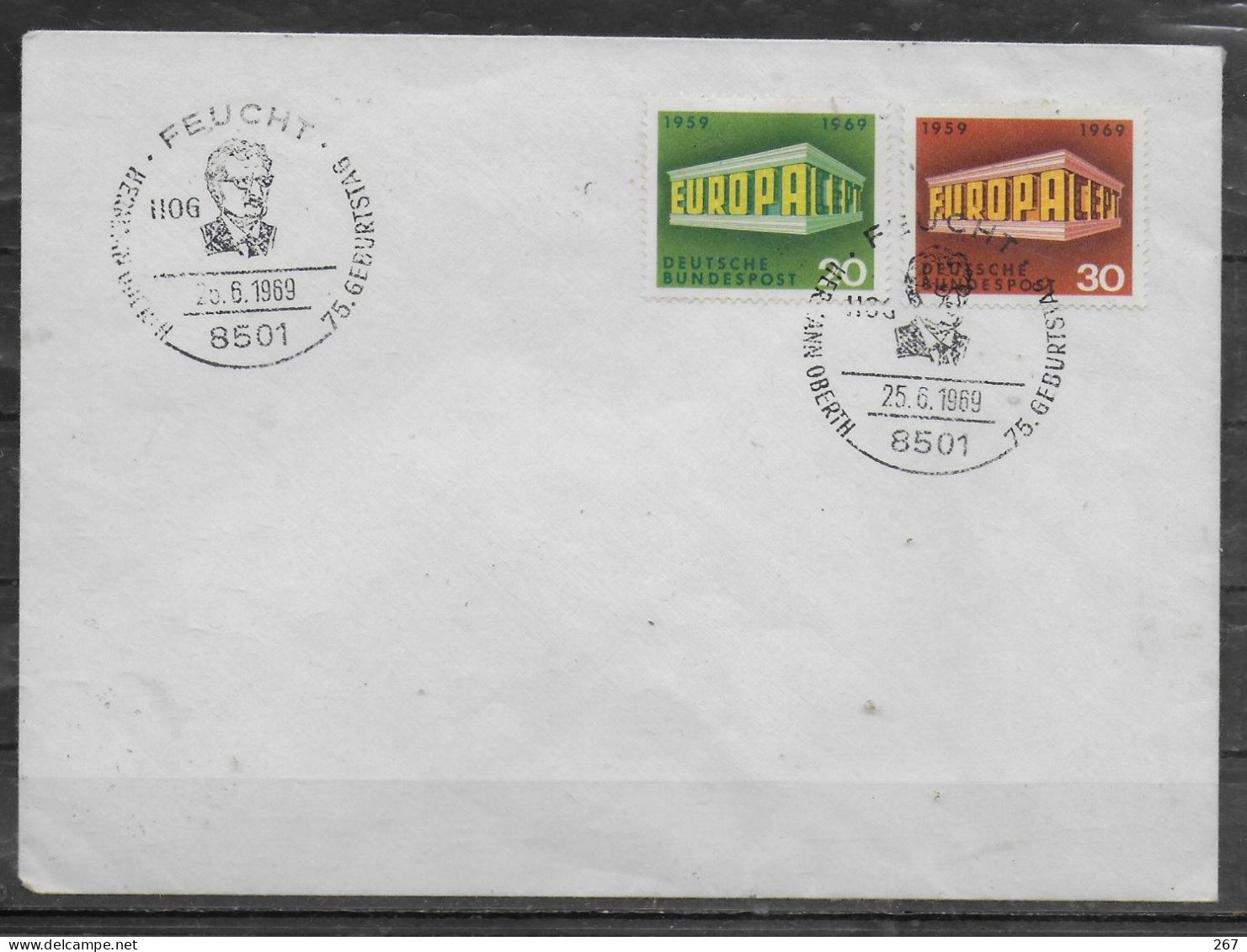 ALLEMAGNE Lettre 1969  Feucht   Hermann Oberth Physicien  Europa - Fysica