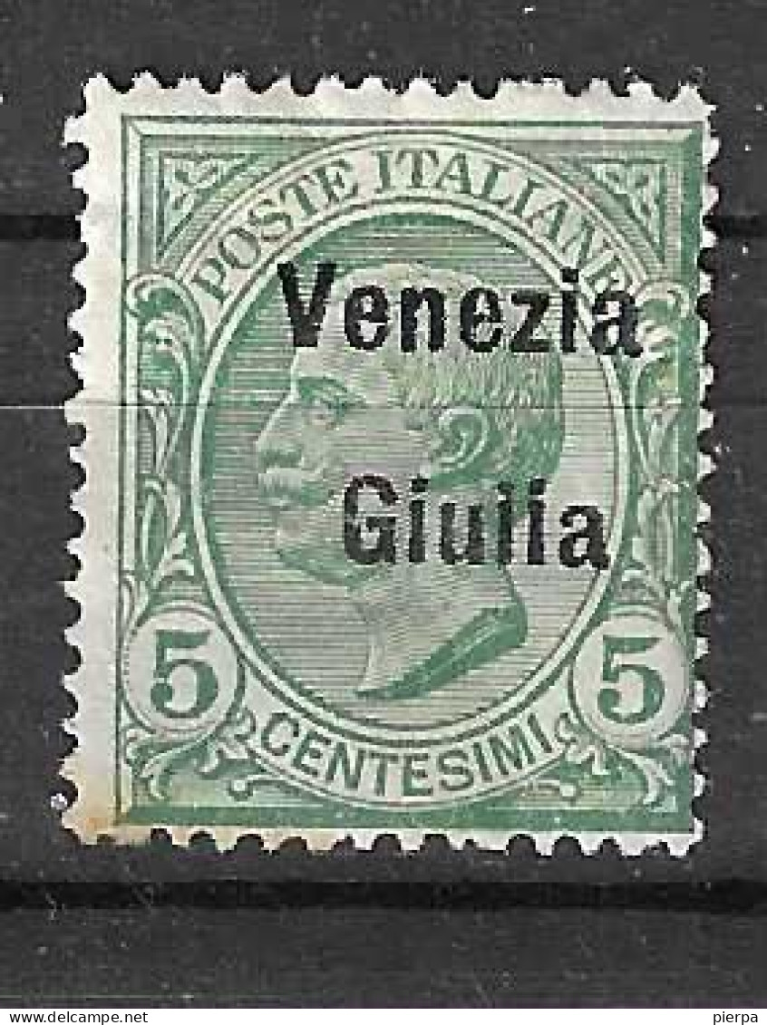 ITALIA VENEZIA GIULIA - 1919 - LEONI 5 CENT SOVRASTAMPATO - MH*  (YVERT 21 - MICHEL 21 - SS 21) - Vénétie Julienne