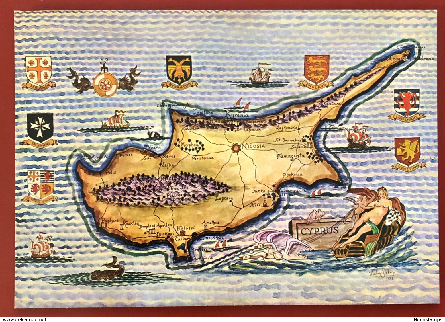 Cipro - Mappa Di Cipro (c94) - Chypre
