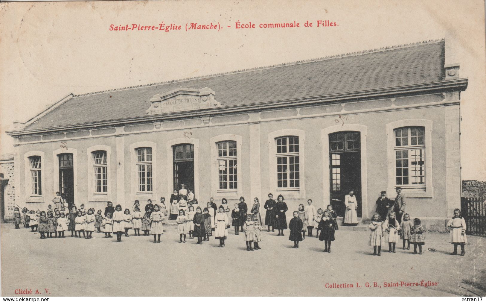 50 SAINT-PIERRE-EGLISE ECOLE COMMUNALE DE FILLES - Saint Pierre Eglise