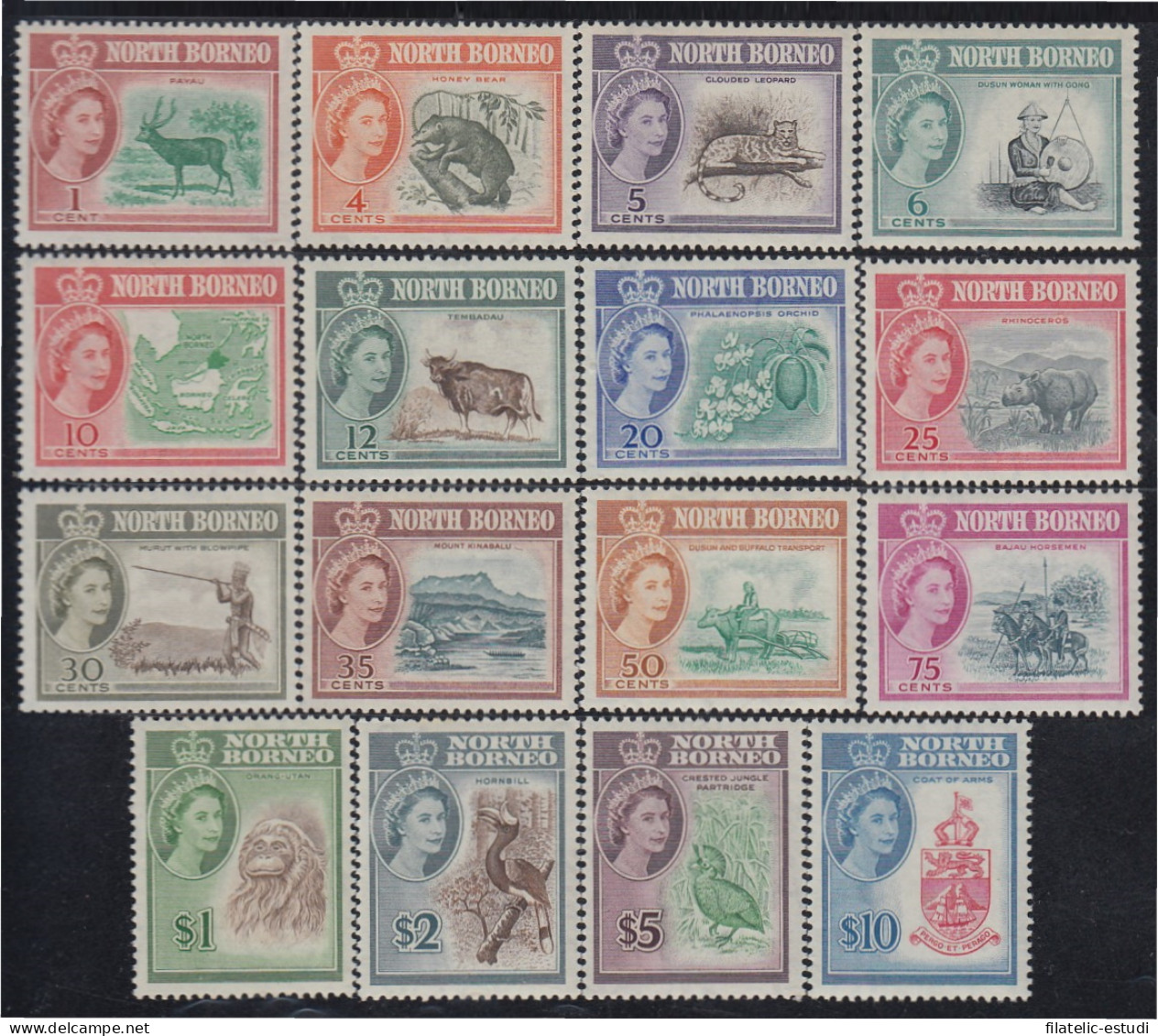 Borneo Del Norte 315/30 1961 Elizabeth II Animales MNH - Sonstige & Ohne Zuordnung