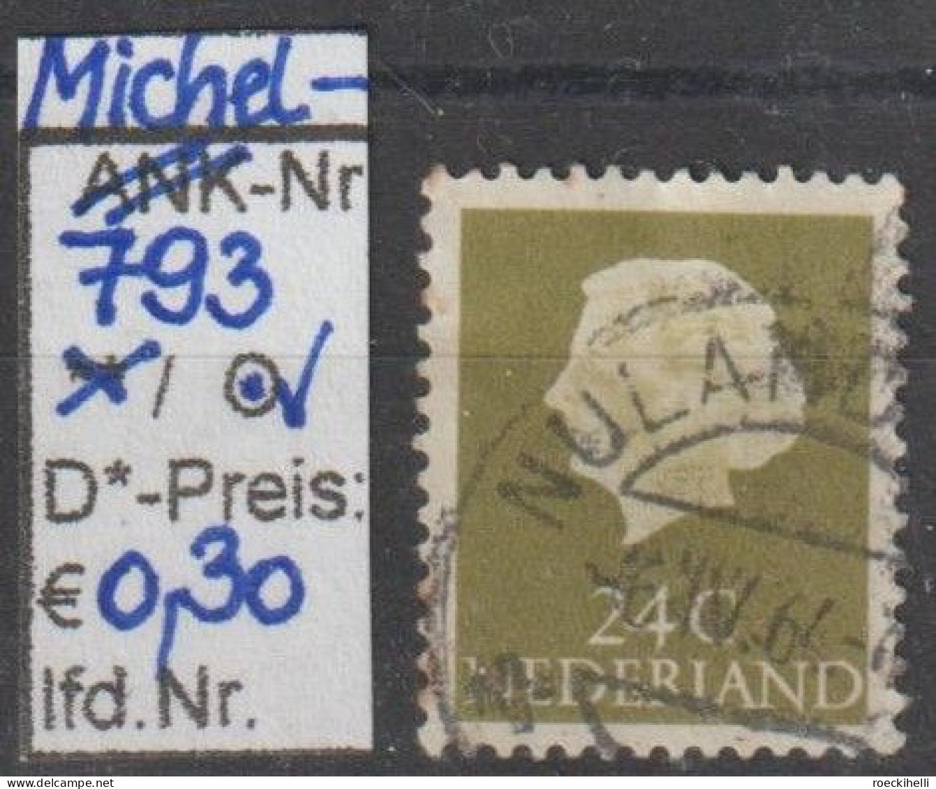 1963 - NIEDERLANDE - FM/DM "Königin Juliana" 24 C Oliv  - O  Gestempelt - S. Scan (793o Nl) - Used Stamps
