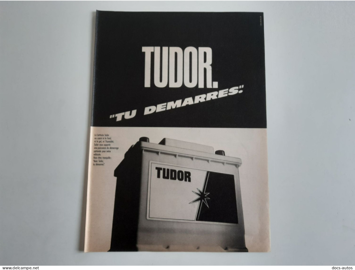 Batterie Tudor - Publicité De Presse Automobile - Andere & Zonder Classificatie