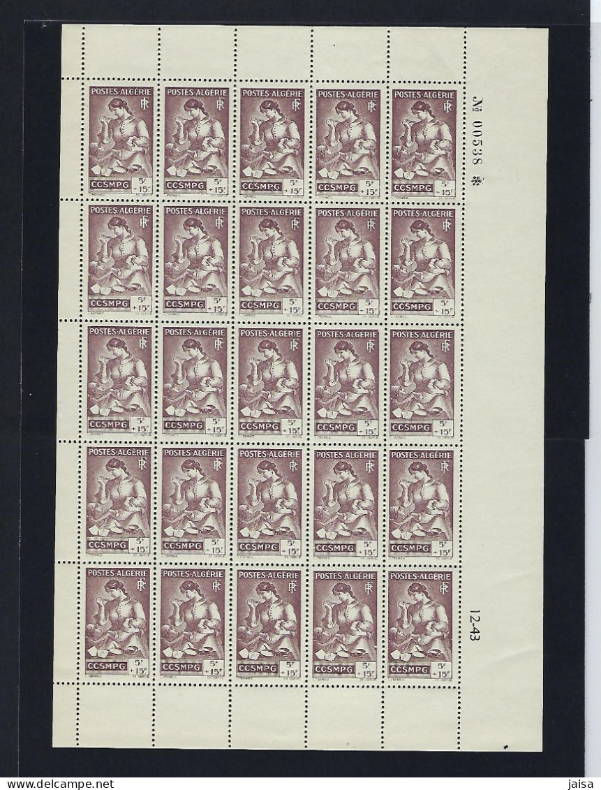 ARGELIA ( Colonia Francesa ). Año 1943. Ayuda A Las Familias De Los Prisioneros. - Unused Stamps