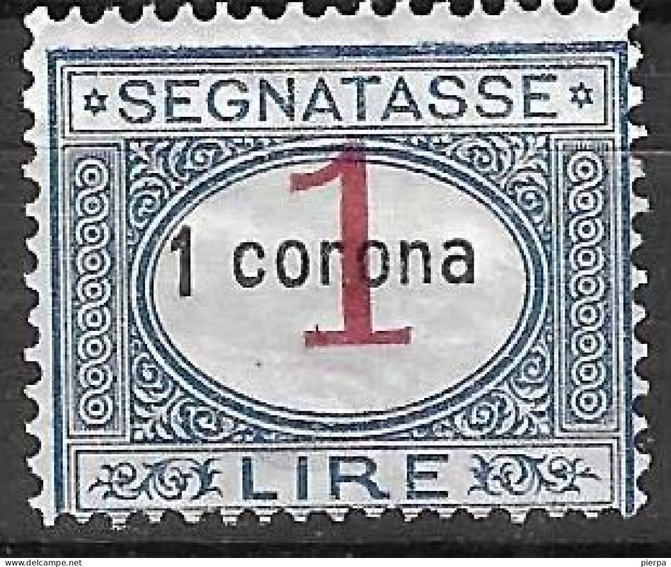 ITALIA - OCC. DALMAZIA - 1919 - SEGNATASSE 1 CORONA/1LIRA - MH*  (YVERT TX2 - MICHEL PM 11 - SS SG2) - Dalmatie