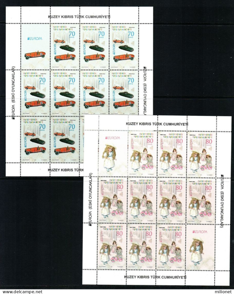 SALE!!! CHIPRE TURCO NORTHERN CYPRUS 2015 EUROPA CEPT OLD TOYS - 2 Sheetlets Of 10 Stamps + 2 Vignettes MNH ** - 2015