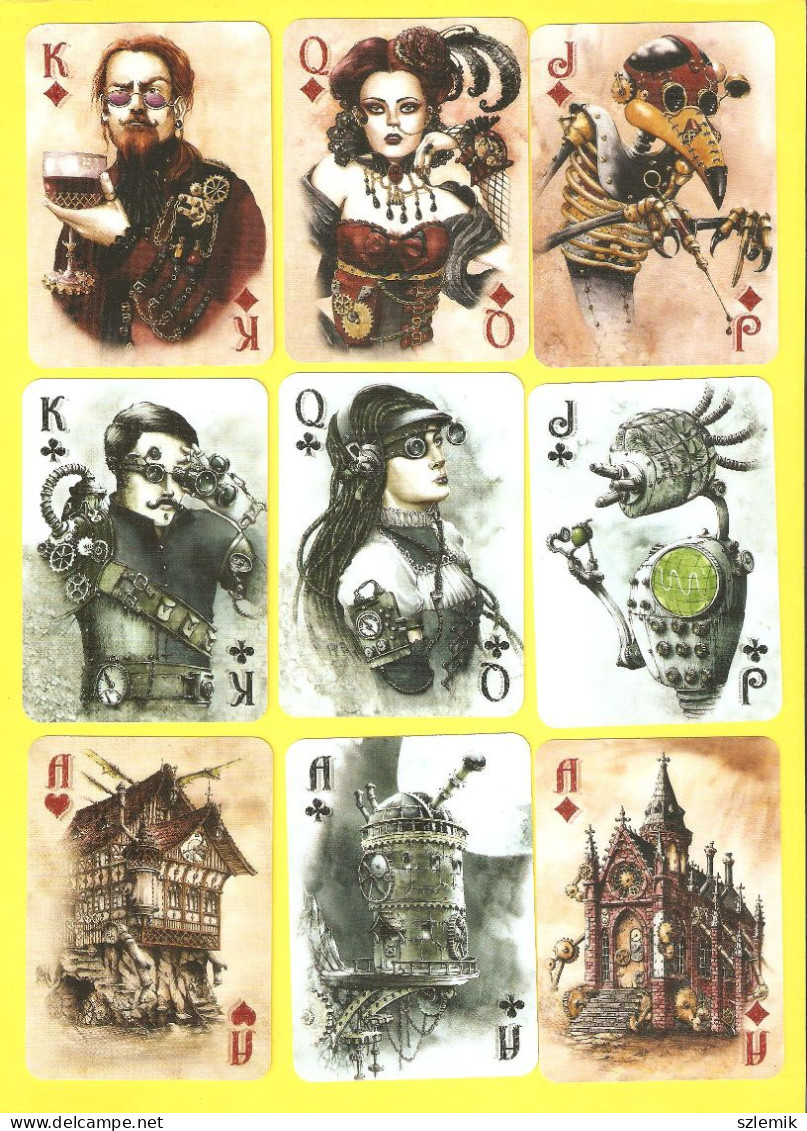 Playing Cards 52 + 3 Jokers. STEAMPUNK, TREFL – 2016, Graphic Design – Elwira Pawlikowska - 54 Cartas