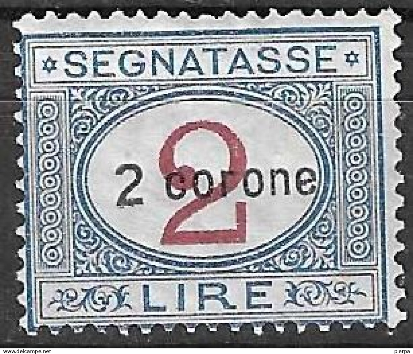 ITALIA - OCC. DALMAZIA - 1919 - SEGNATASSE 2 CORONA/2 LIRA - MH*  (YVERT TX2 - MICHEL PM 12 - SS SG3) - Dalmatië