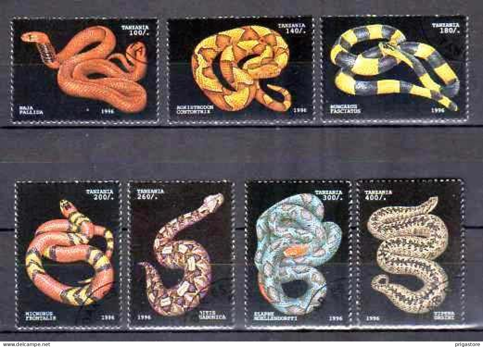 Animaux Serpents Tanzanie 1996 (48) Yvert N° 1969 à 1975 Oblitérés Used - Schlangen
