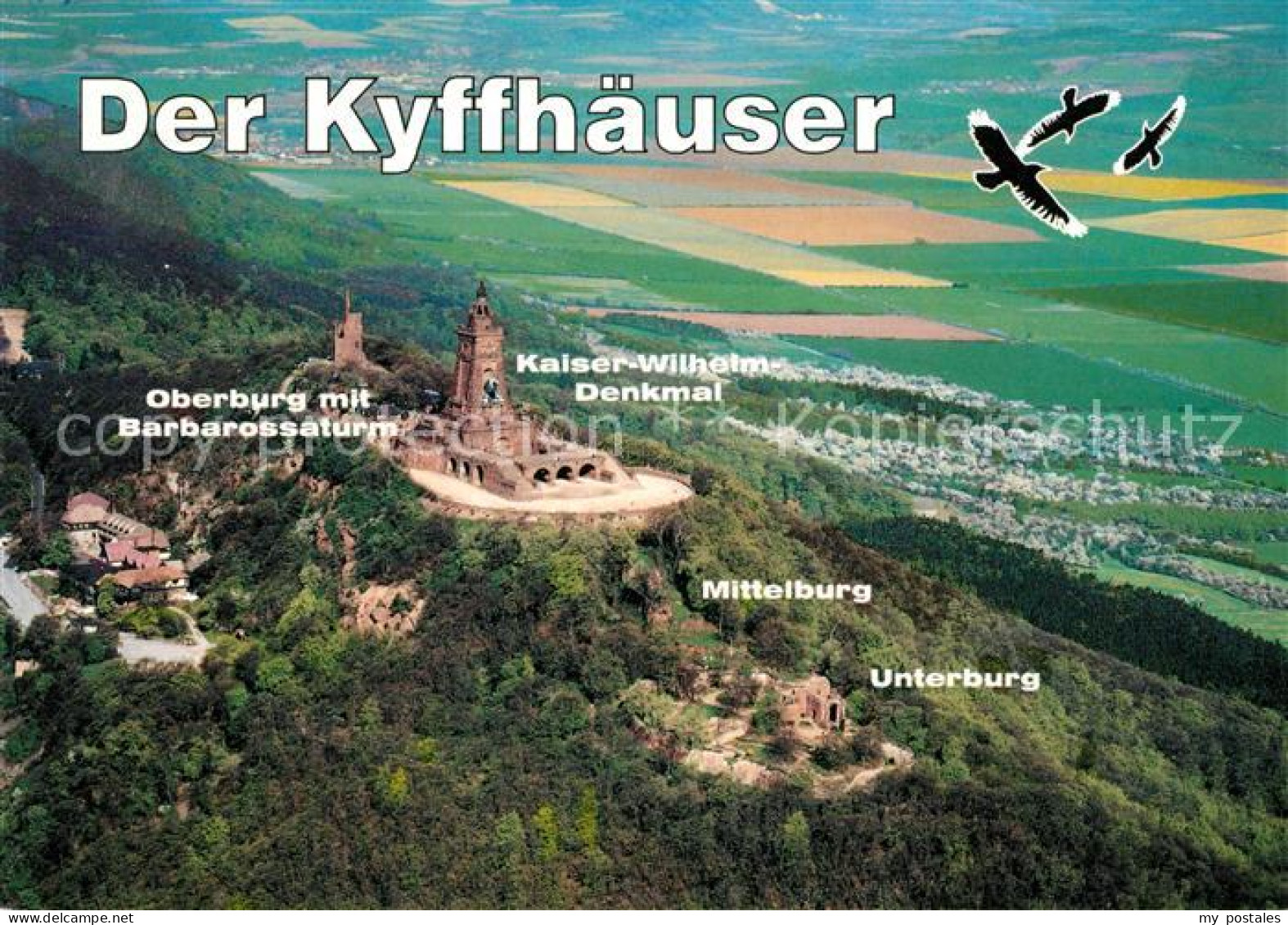 73107321 Kyffhaeuser Fliegeraufnahme Kaiser-Wilhelm-Denkmal Oberburg Barbarossat - Bad Frankenhausen