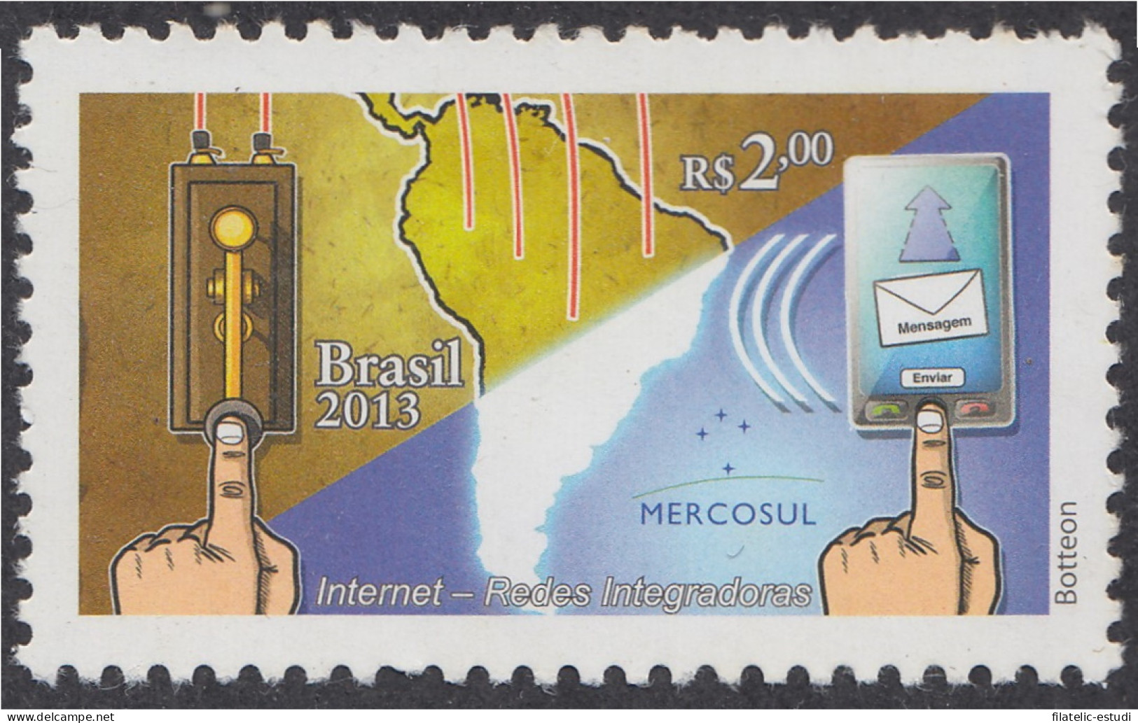 Brasil Brazil 3280 2013 Internet Redes Integradoras MNH - Sonstige & Ohne Zuordnung