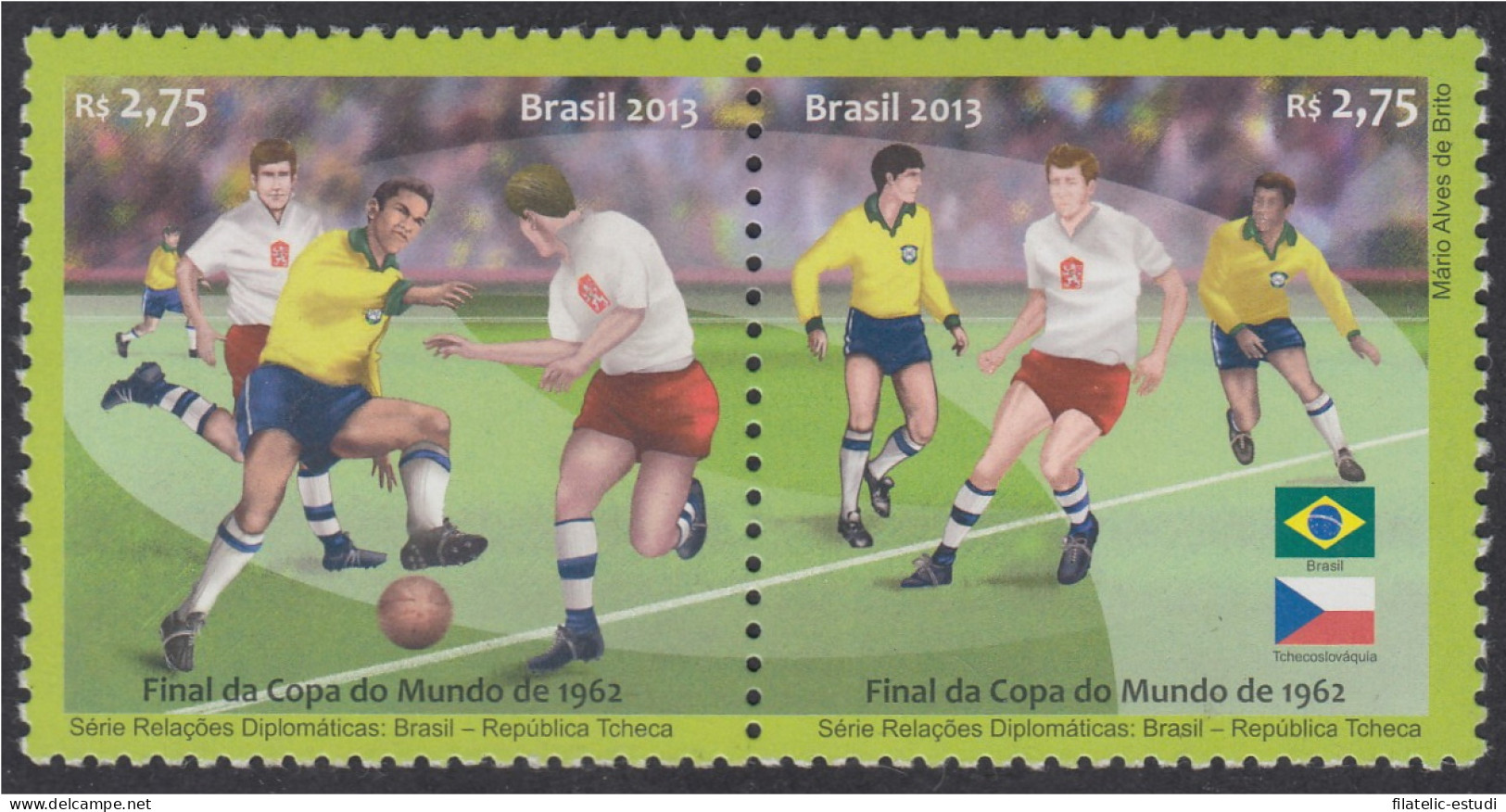 Brasil Brazil 3287/88 2013 Final De La Copa Del Mundo De Fútbol 1962 MNH - Altri & Non Classificati