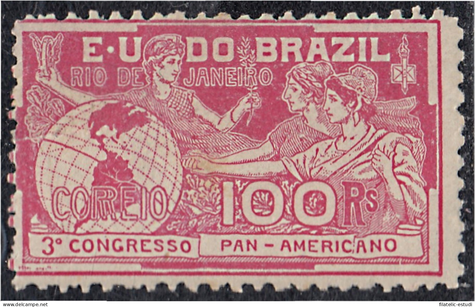 Brasil Brazil 126 1906 3º Congreso Panamericano En Río De Janeiro MH - Sonstige & Ohne Zuordnung