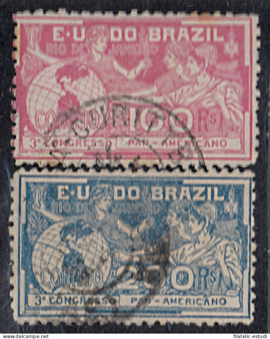 Brasil Brazil 126/27 1906 3º Congreso Panamericano En Río De Janeiro Usados - Sonstige & Ohne Zuordnung