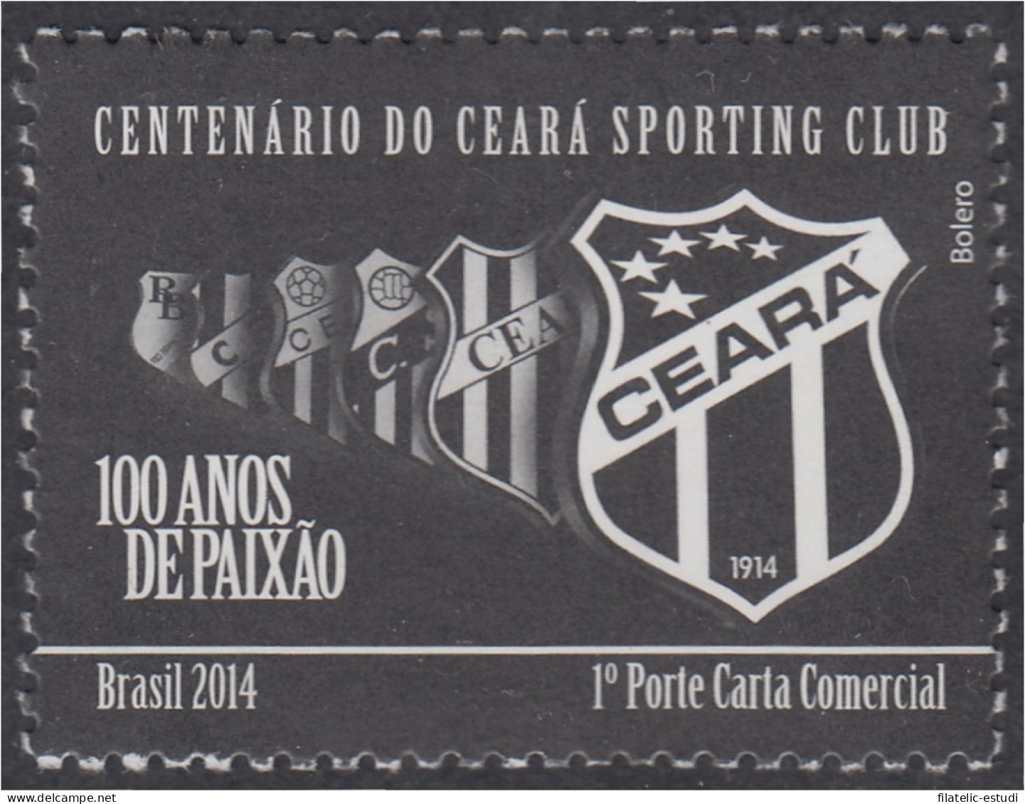 Brasil Brazil 3329 2014 100 Años Del Club Deportivo De Fútbol Paixao MNH - Sonstige & Ohne Zuordnung