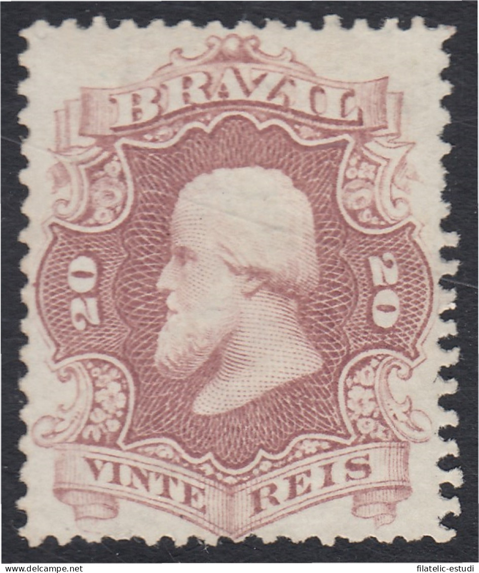 Brasil Brazil 24 1866 Emperador Pedro II Sin Goma - Andere & Zonder Classificatie